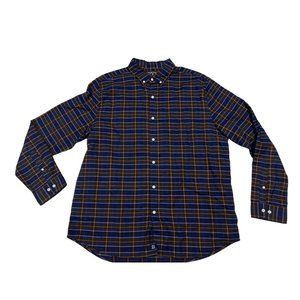 RYE by Hawker Rye Mens XL Long Sleeve Blue Button Front Plaid Shirt 100% Cotton